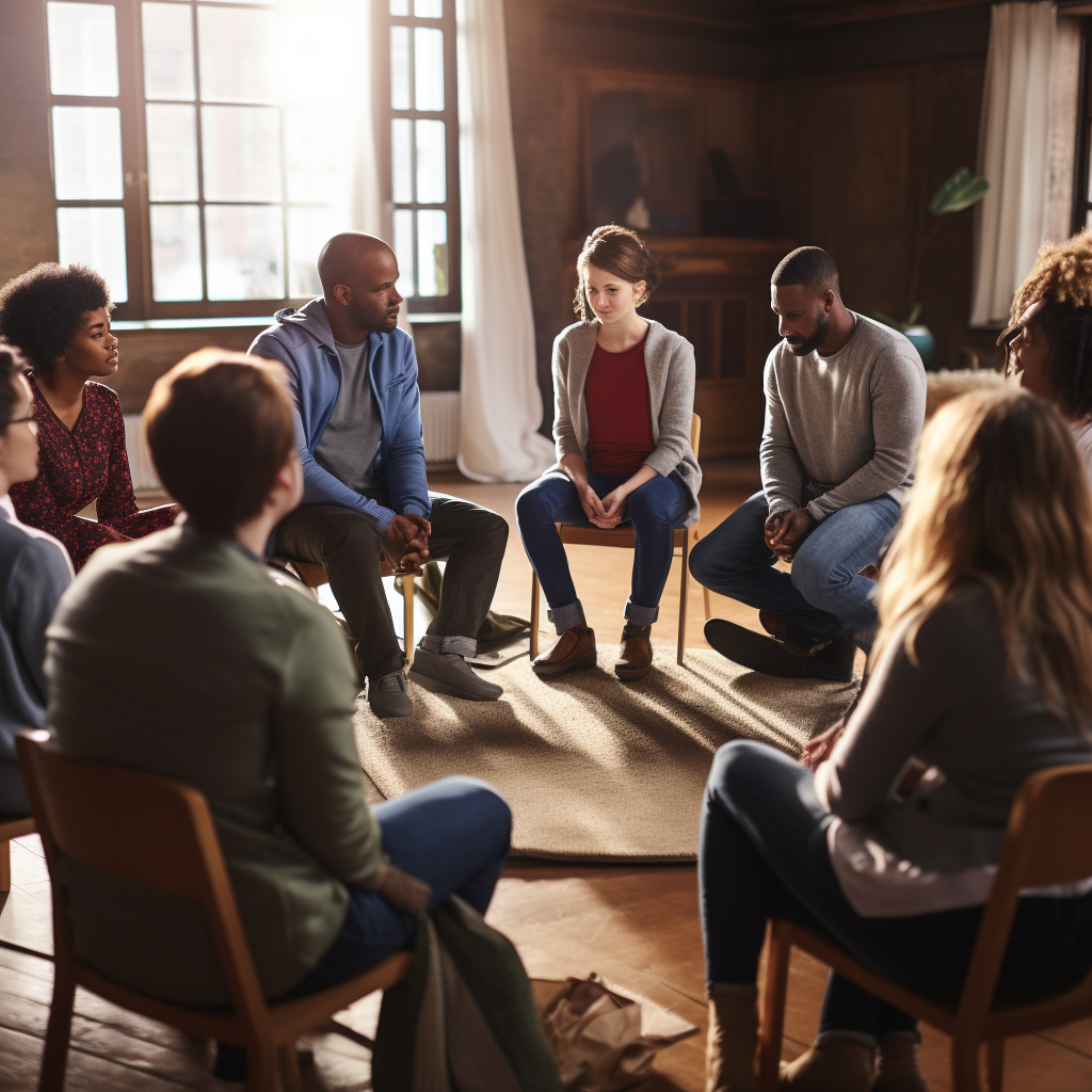 jamie128 a diverse family sitting in a circle during a therapy bf2301c6 b274 4973 915d 5e3c1587d084