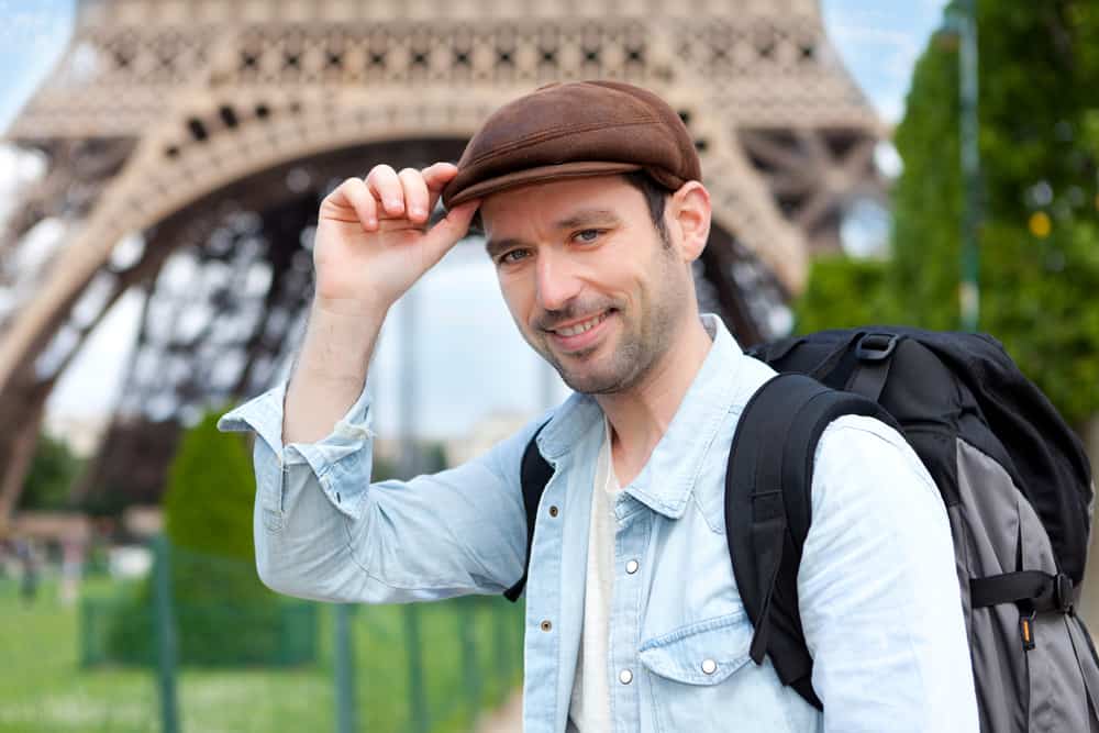young attractive traveler in paris